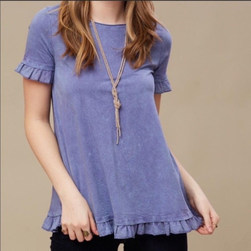 Acid washed ruffle top from altard state